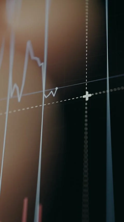 Digital graph with crosshairs indicating a specific data point 動画素材 329766774