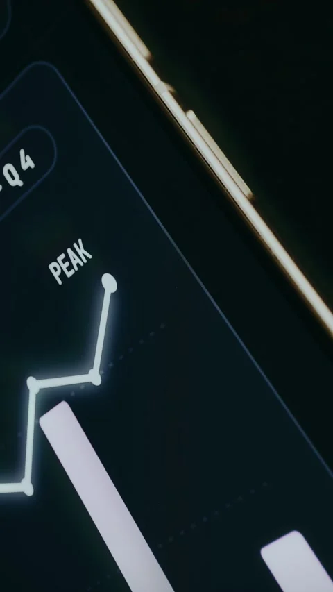 Digital graph indicating a PEAK in data Stock Footage 334446201