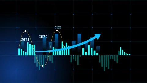 Digital Graph Showing Data Trends from 2021 to 2026 Animation 動画素材 325224034