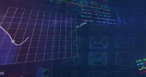 Digital graph showing significant drop in stock prices Stock Photos
