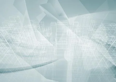Digital graphic background with wire-frame structure 3 d Stock Illustration
