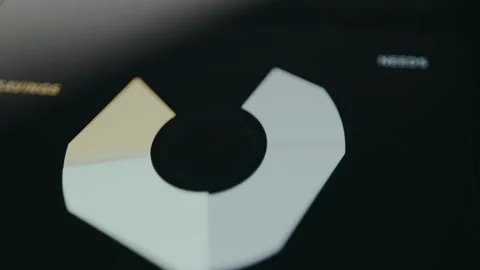 Digital graphic, C shaped element divided into sections for data representation Stock Footage 332063253