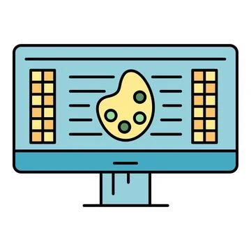Digital graphic design software creating color palette artwork Stock Illustration