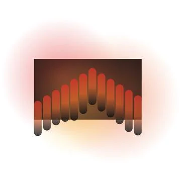 A digital graphic featuring a series of glowing orange vertical bars Stock Illustration