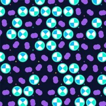 Digital graphic pattern featuring abstract circles and dots in modern design Stock Illustration