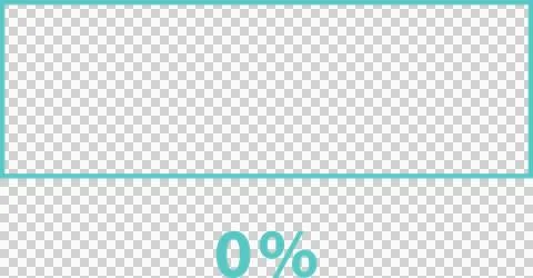 Digital graphic of a progress bar, shown with a teal outline, and a percent.. Stock Illustration
