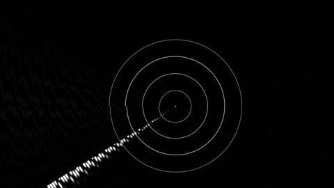 Digital graphic showing concentric circles and light rays Stock Footage 339372836