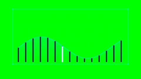 A digital graphic showing a fluctuating data series on a green background Stock Footage 340903634