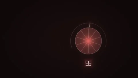 Digital graphic showing a red circular element with lines Stock Footage 338190772