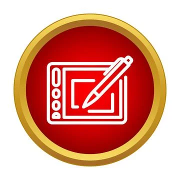 Digital graphic tablet and stylus creating illustration Stock-Illustration