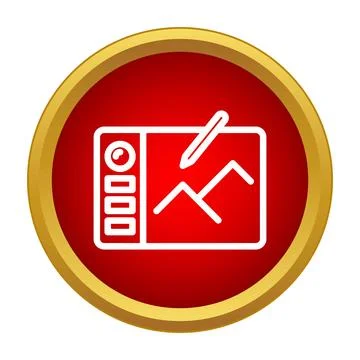 Digital graphic tablet drawing tool icon concept Stock-Illustration