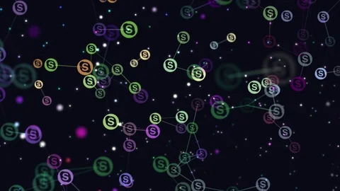 Digital, graphic video animation of abstract social network, online community Stock Footage 102258306