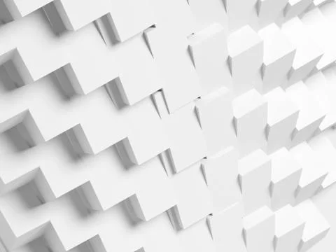 Digital graphic, white cubes pattern 库存插图
