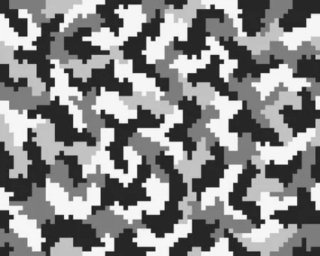 Digital gray camouflage Stock Illustration