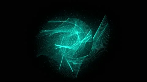 Digital green background with dots and lines. Big data visualization Video stock 171821368