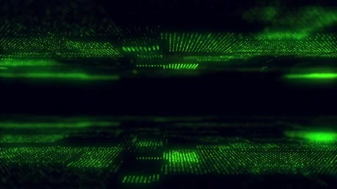 Digital green background of particles. Big data visualization. Stock Footage 310317058
