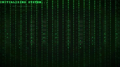 Digital Green Binary Code Rain Falling on Black Background for Cyber Security Stock Footage 336778766