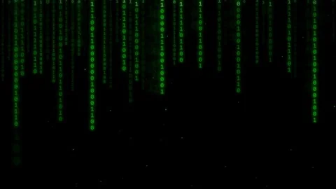 Digital green binary code raining down on a black background for cyber security Stock Footage 336772854