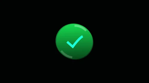 Digital green checkmark button motion graphics for approval yes okay and ac.. Stock Footage 321587146