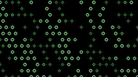 Digital green circles pattern on a black background Stock Footage 339653628