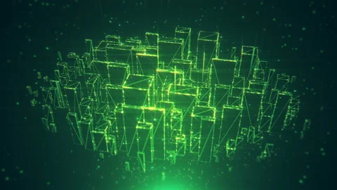 Digital Green City Background Stock Footage 103671127
