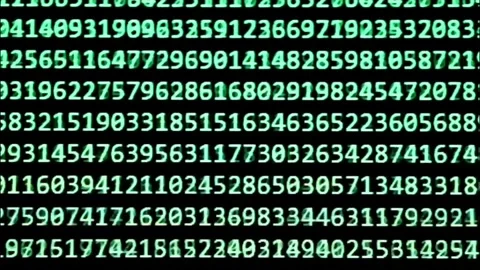 Digital green code matrix numbers background Vidéo 347625996