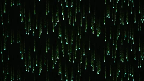 Digital green code rain falling down. Stock Footage 334660025