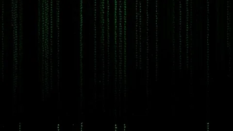 Digital green code rain falling on black background for cyber security and Stock Footage 336775395