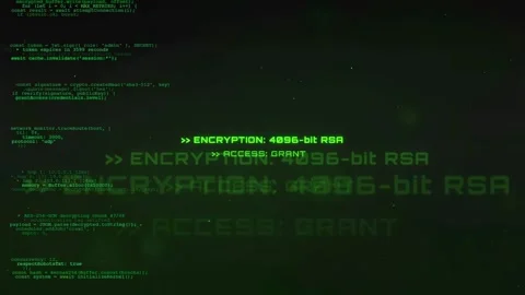 Digital Green Computer Code Scrolling with Neural Link Established and System Stock Footage 336773128