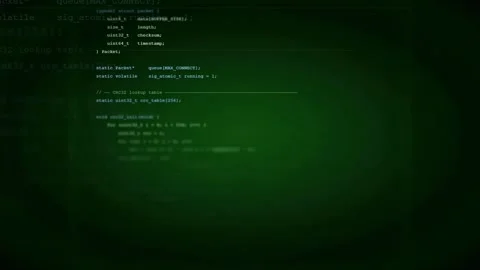 Digital Green Computer Code Scrolling on Black Screen for Cybersecurity and Stock Footage 336775557