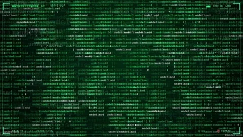 Digital green computer code scrolling on black background representing Stock Footage 343170835