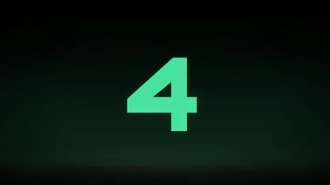 Digital Green Countdown Numbers Flickering on a Dark Futuristic Technological 库存影片 340022841