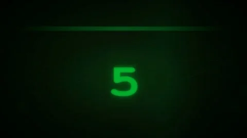 Digital Green Countdown Timer Displaying Numbers on a Dark Background for Видео 340022450