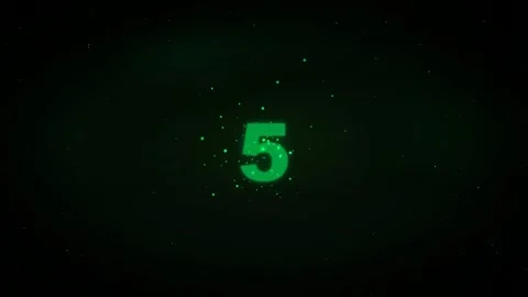 Digital Green Countdown Timer from Eight to Zero on Dark Atmospheric Background Stock-Footage 340023014