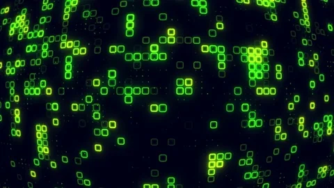 Digital green cube pattern grid Dancing round cube green color neon futuris.. Vídeos de archivo 225661431