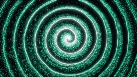 Digital Green Data Vortex - Sci-Fi Particle Spiral Seamless Loop Stock Footage 316602639