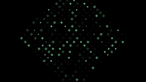 Digital green diamond grid flickering on black background dynamic motion gr.. Stock-Footage 342549749