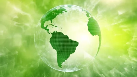 Digital green earth globe network concept ecology animation Stock Footage 341158726