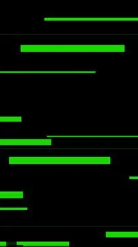 Digital Green Glitch Bars on Black Background Stock Illustration