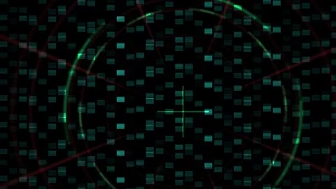 Digital green grid background with circles. Stock Footage 335108161