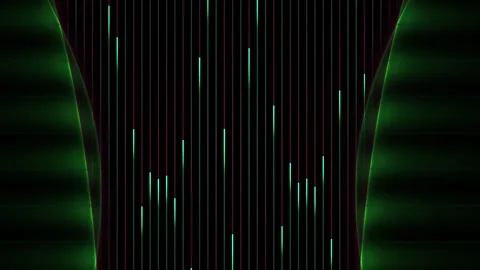 Digital green light streaks on black background. Stock Footage 336228450