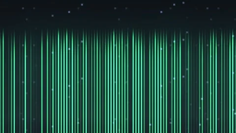 Digital green lines create a wave pattern on dark background Stock Footage 340300914