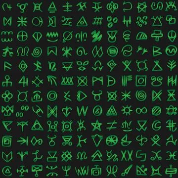 Digital green matrix and computer code symbols vector seamless background. Stock Illustration