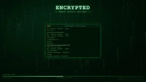 Digital green matrix code background with encrypted data processing and Stock Footage 345765840