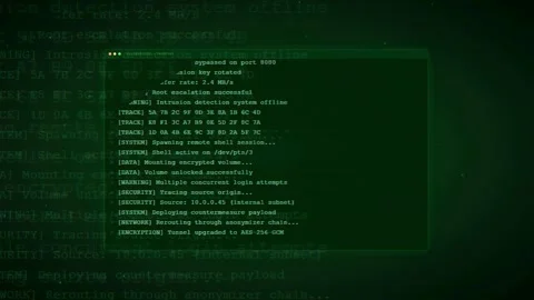 Digital Green Matrix Code Scrolling on Screen Representing Cybersecurity and Stock Footage 336777818