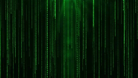 Digital Green matrix rain Falling cyberpunk binary code processing sci-fi Stock Footage 247499146
