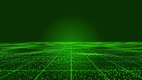 Digital green particle dots wave on lights abstract background. Moving retr.. Stock Footage 295195829