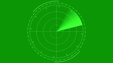 Digital green radar scanning interface for navigation and technology concepts Stock Footage 345897268