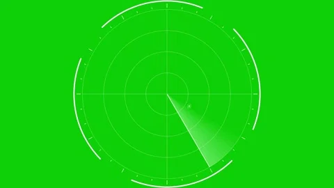 Digital green radar scanning sonar interface on green screen background Stock Footage 345897271