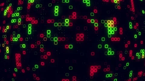 Digital green red cube pattern grid Dancing round cube green color neon fut.. Stock Footage 225661752